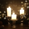 thumbnail image 4 of Glass Candle Holder Set of 3 Crystal Table Candlestick for 3" Pillar or 3/4" Taper Candle Functional Table Decoration for Home Décor, Wedding, Party – Clear, 4 of 8