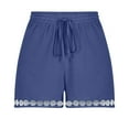 thumbnail image 5 of Womens Summer Casual Shorts Elastic Waist Tassel Trim Shorts with Pockets, 5 of 5