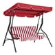 thumbnail image 1 of Garvee columpio de patio para 3 personas con base, toldo ajustable y cojín removible, estructura resistente con capacidad de 500 lb para jardín o terraza, 1 of 8