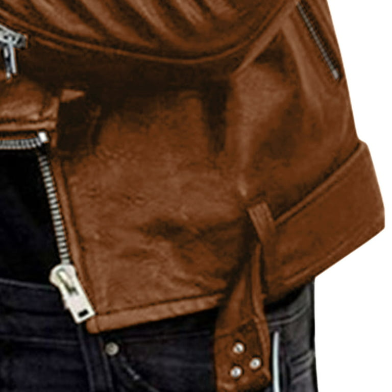 JURANMO Fall Deals and Clearance Jackets Coats for Women 2024,Women's  Fashion Full Zip Duster Hoodless Lapel Motor Leather Jacket Coat Zipper  Biker Short Punk Cropped Tops with Pockets 