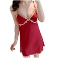 thumbnail image 2 of Amkhujs Camisole Nightgowns for Women V Neck Nightdress Sleepwear Lace Nightwear Soft Lingerie for Women, 2 of 3