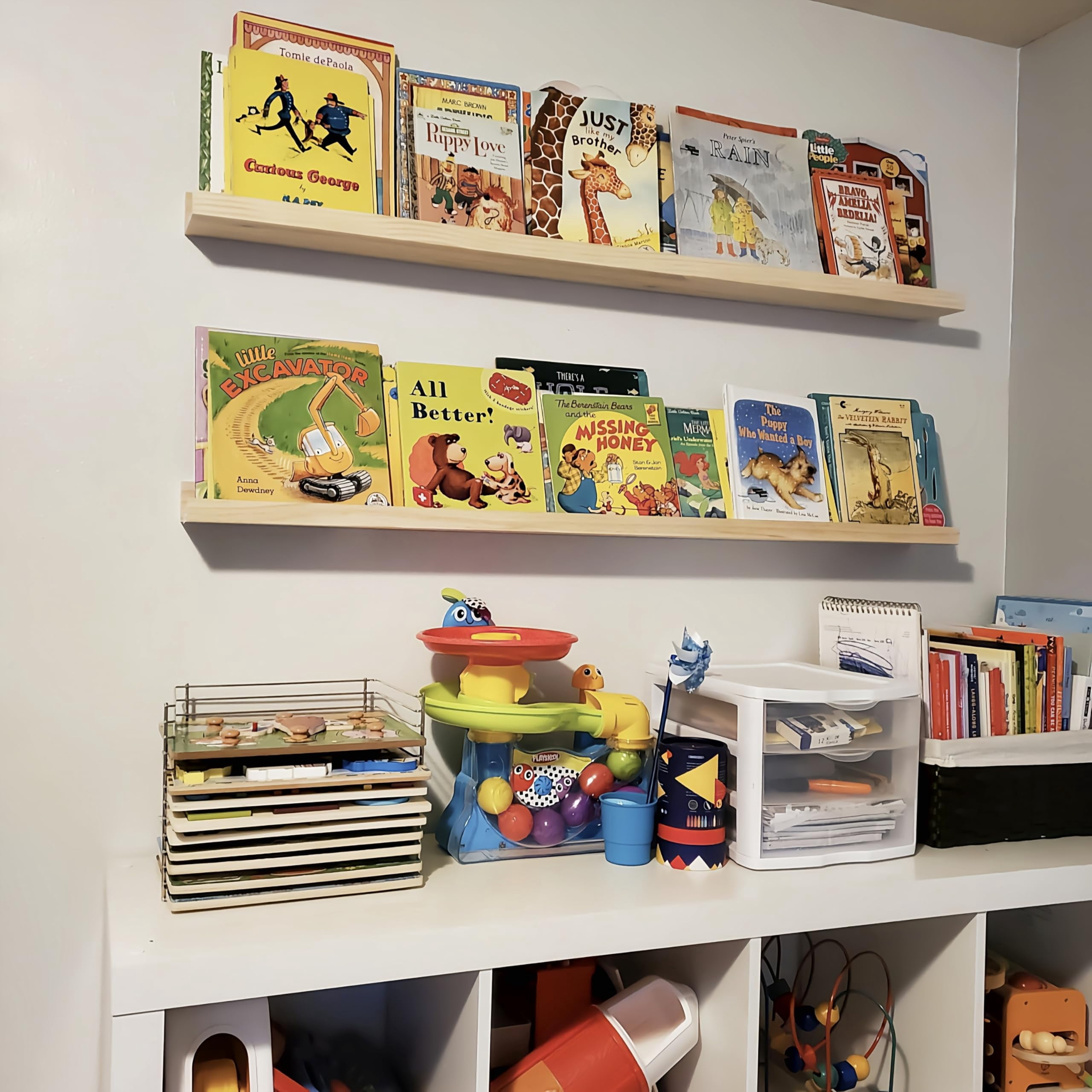 Wood Floating Shelves-wall Mounted Picture Shelf Photo Ledge For Frames & Albums Display-24 Inch Book Vinyl Record Bedroom  Bathroom Living Room Kitchen Decor