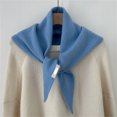 thumbnail image 2 of Women Knitted Triangular Scarf, Lightweight Soft Neck Warmer Shawl with Cut-Out, Versatile Knit Neck Wrap for Daily Fall Outfit, 2 of 6