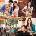 thumbnail image 4 of Fall Pumpkins Leaves Pattern Apron-Garden Aprons for Women with Pockets-Cotton Linen Waterproof Kitchen Cooking Gardening Aprons Adjustable for Kitchen,Cooking,BBQ and Salon 33"x27", 4 of 7
