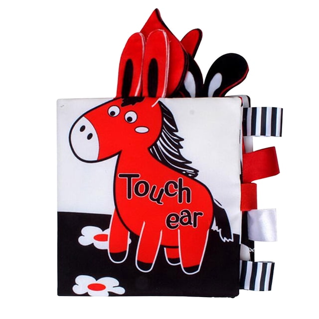 EGNMCR Early Learning Baby Animals Cloth Book Tear Is Bad Can Label Educationa Polyester book Birthday Gifts for Kids