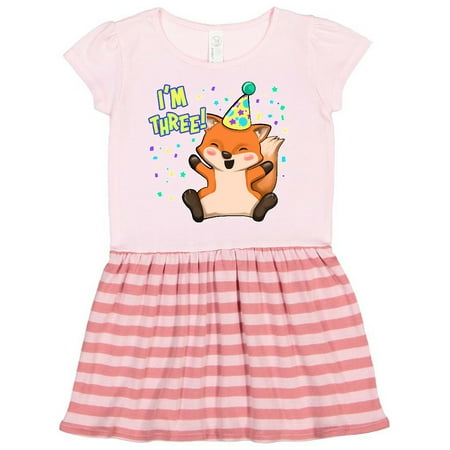 

Inktastic I m Three!- cute fox birthday Gift Toddler Girl Dress