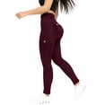 thumbnail image 6 of BVnarty Women's High Waist Tummy Control Cargo Leggings with Buttoned Pockets, Skinny Fit Athletic Trousers for Gym Workout Wine XXL, 6 of 9