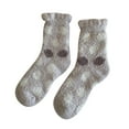 thumbnail image 4 of MSJUHEG Fuzzy Socks,Slipper Socks,Fluffy Socks,Bearpaw Socks,Cloud Socks,Winter Dots Socks Mid Tube Socks Coral Thickened Warm Stockings Gray One Size, 4 of 4