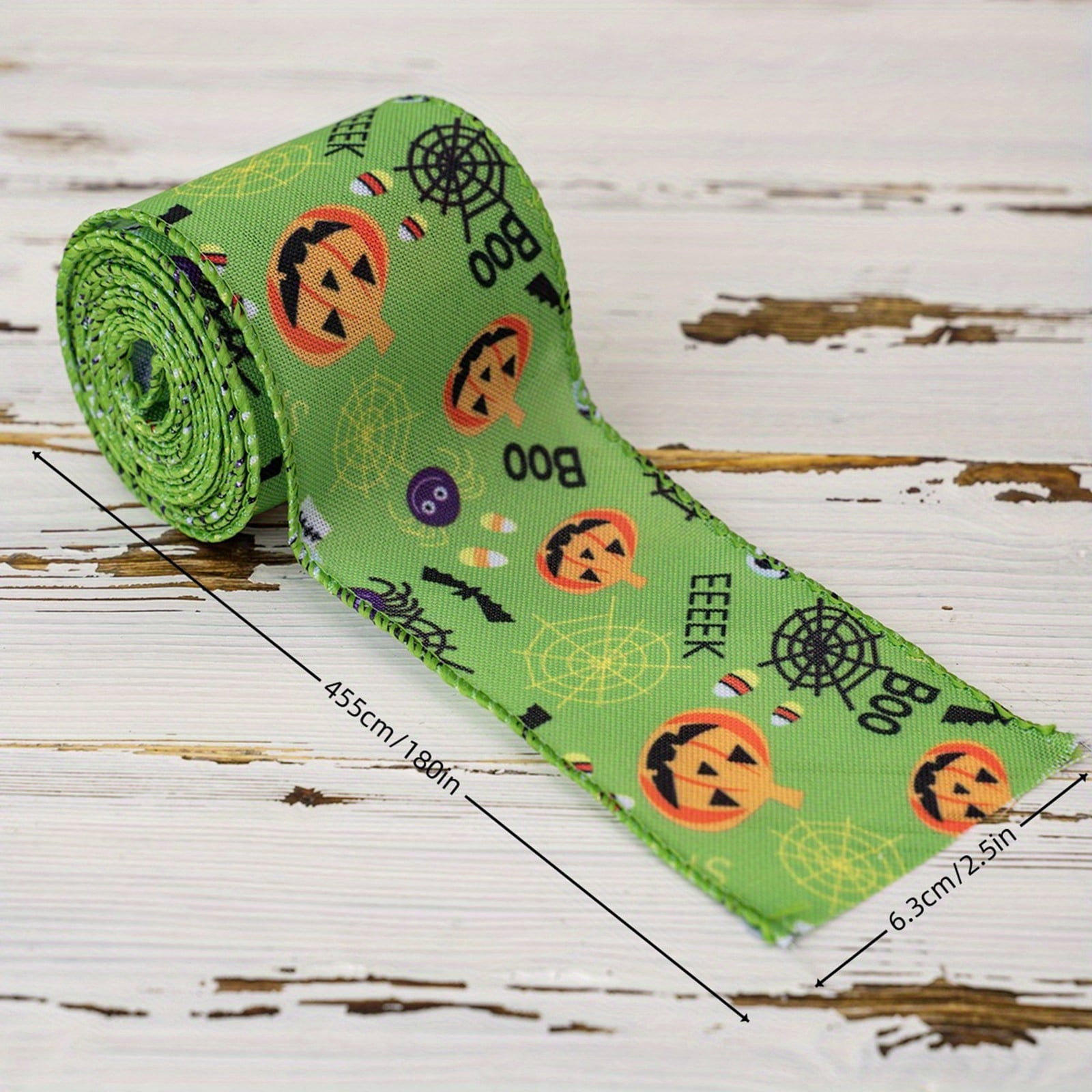 4 Rolls Halloween Wired Ribbon - 20 Yards Bat, Spider Web & Skull Printed Grosgrain Ribbon for Wreaths, DIY Crafts & Gift Wrapping - for Spooky Home Decor