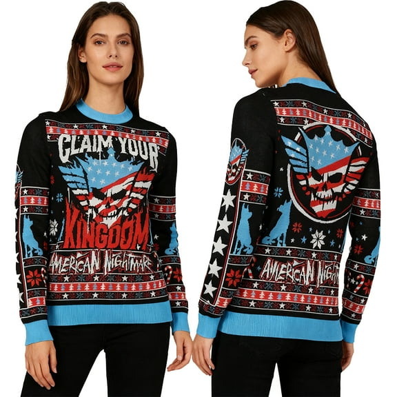 Cody Rhodes Claim Your Kingdom Ugly Holiday Sweater Crewneck Long Sleeve Streetwear Women's Jumpers