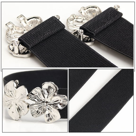 BESTYASH 2Pcs Women Waist Belt Black Weaving Cloth Versatile Vintage Style Dresses