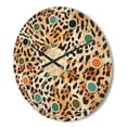 thumbnail image 3 of Designart 'Leopard Fur Safari Pattern II' Mid-Century Modern Wood Wall Clock, 3 of 5