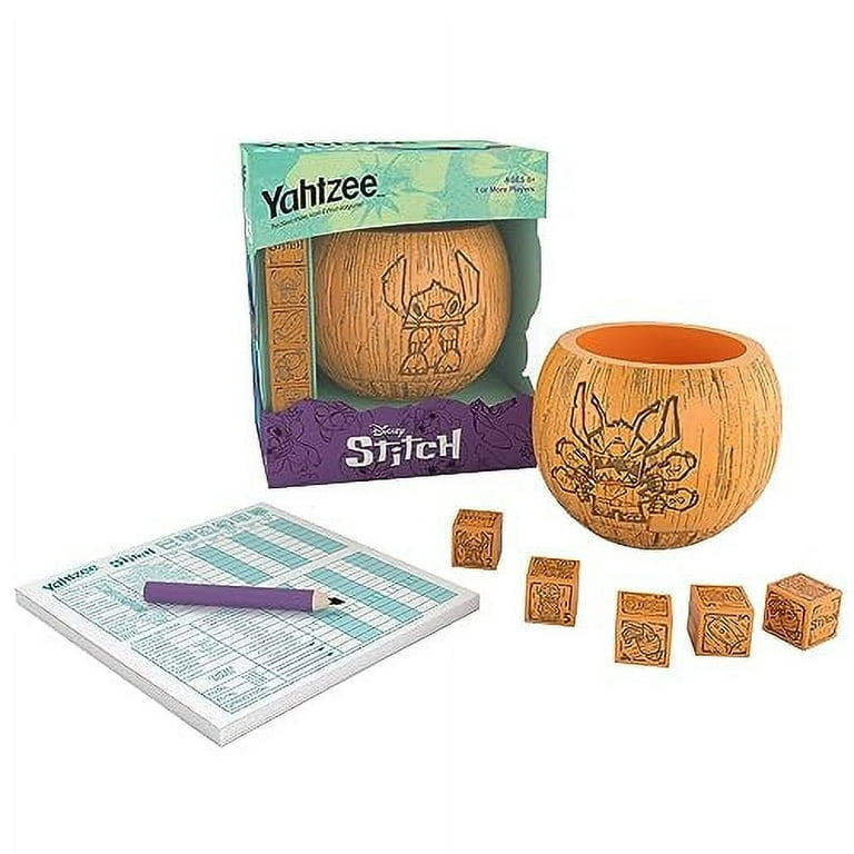 YAHTZEE: Disney Stitch | Collectible Stitch Tiki Style Dice Cup | Classic  Dice Game Based on Disney?s Lilo & Stitch | Great for Family Night 