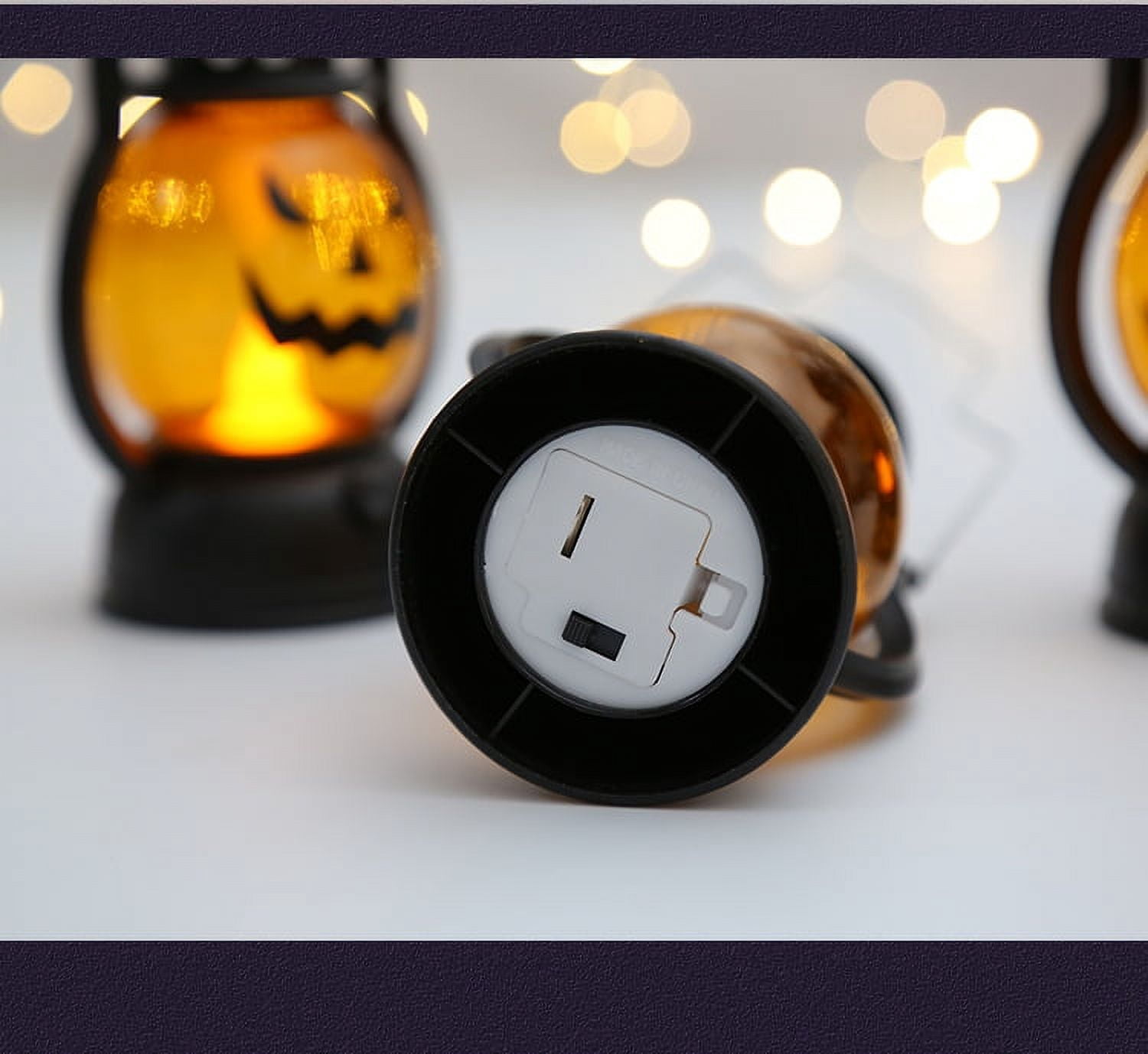 Halloween LED Lantern Lights 3-Packs ,  Small Vintage Style Flameless Lantern Decorative ，Lamp for Halloween Home Indoor Outdoor Bar Decoration