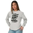 thumbnail image 6 of Crazy Aunt Funny Fave Auntie Present Women's Long Sleeve T Shirt Brisco Brands S, 6 of 6