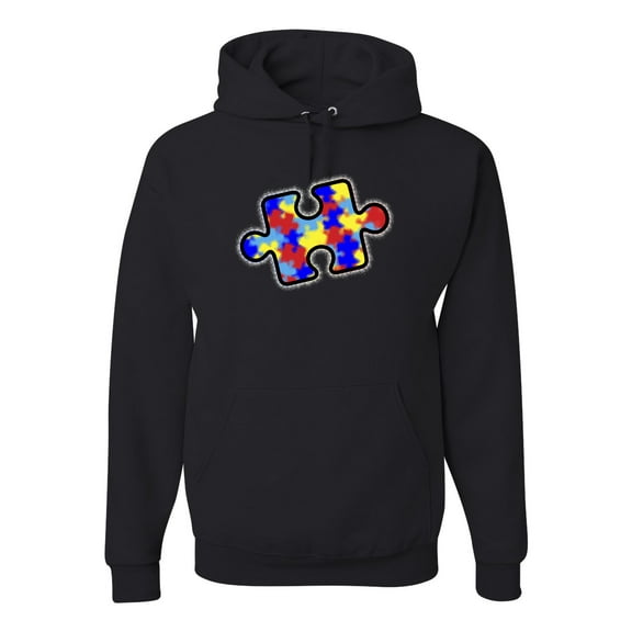 Wild Bobby Autism Awarness Big Puzzle Symbol Autism Awareness Unisex Hoodie Sweatshirt