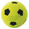 thumbnail image 2 of Nerf Dog Soccer Ball Dog Toy with Interactive Crunch, Lightweight, Durable and Water Resistant, 3 Inches, For Small/Medium/Large Breeds, Two Pack, Blue and Green, 2 of 6