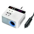 thumbnail image 2 of Giunmcul Holiday Saving Car Inverter 150W Peak 12V/24V To 110V LED Display Sockets Power Inverter Adaptor Fast Charging, 2 of 5