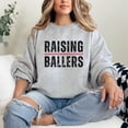 thumbnail image 5 of Raising Ballers Baseball Mom Sweatshirt Softball Mom Sweater for Women Gray Sweatshirt Adult Medium, 5 of 5