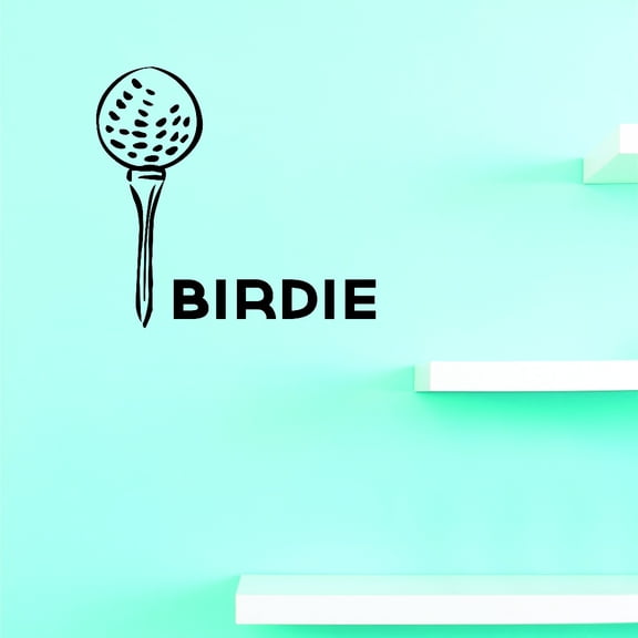 Custom Wall Decal Golf Tee Ball Birdie Sports Sign Picture Art Vinyl Wall Decal Sticker 18x18 Inches