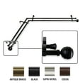 thumbnail image 2 of InStyleDesign  Piper Corner Window Double Curtain Rod 13/16 inch dia. Cocoa 66-120 inches Brown Finish, 2 of 5