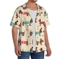 thumbnail image 2 of Goofa Dachshund Dog Puppy Printed Men's Casual Short-sleeved Shirt,Lightweight Breathable Button-down,Summer Casual men's top,Versatile Fashion shirt-, 2 of 7
