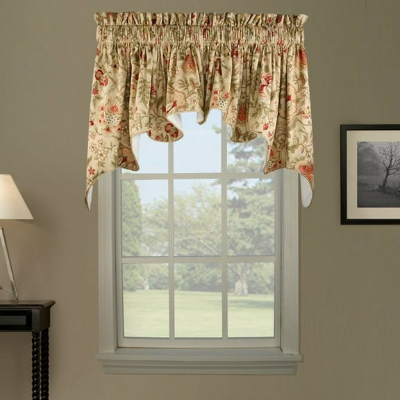 Ellis Curtain Paisley Prism Lined Arch Valance - Antique