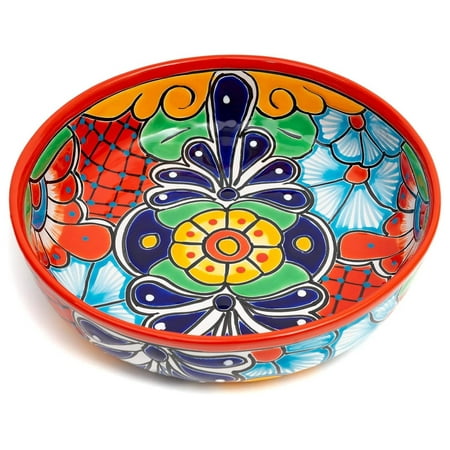

Chen xin Ceramic Hand-Painted Large Serving Bowl Pasta Bowl Fruit Bowl Salad Bowl Party Platter Holiday Bakeware Dish (Red)