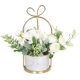 thumbnail image 1 of Flores de seda artificial con jarrón - Ramo floral de crisantemo de hortensia para decoración del hogar, boda, centro de mesa, sala de estar u oficina. Afortunado Sencillez, 1 of 4