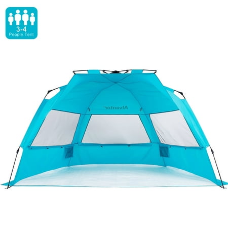 Beach Tent Sun Shelter Outdoor Beach Umbrella Automatic Pop Up UPF 50+ Canopy by