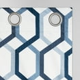thumbnail image 3 of Sun Zero Arlo 2-Piece Textured Thermal Insulated Room Darkening Grommet Curtain Panel Pair, Blue Geometric, 40"W x 84"L, 3 of 8