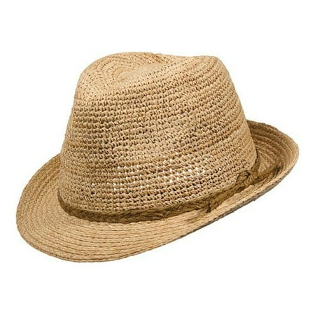 Scala Paper Braid - Women's Scala LR655 Crochet Fedora with Braid
