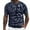 Blue, variant on uikmnh Men's T Shirts European Solid Color Knitted Pineapple Jacquard Texture Men Casual Loose Comfortable Trendy Button Open Neck Short Sleeved T Shirt Size:S