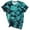 Blue, variant on Womens Summer Tunic Tops Trendy Tie-Dye Printed Crewneck Short Sleeve Shirts Casual Going out Vacation Tees