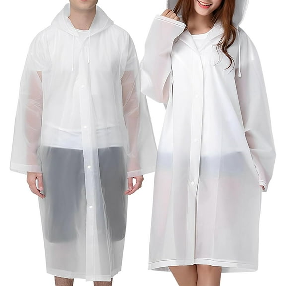 SMZ Rain Ponchos for Adults Reusable, 2 Pcs Raincoats Emergency for Women Men with Hood and Drawstring