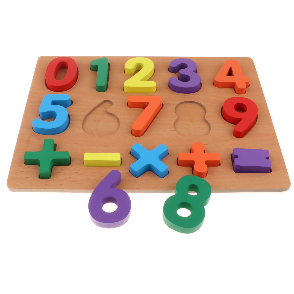 Wooden Puzzle Hand Grab Board Chunky Blocks Baby Educational Toy-Number 1-20 