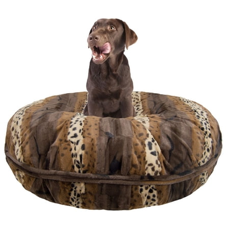 Bessie and Barnie Signature Wild Kingdom Luxury Extra Plush Faux Fur Bagel Pet/ Dog Bed