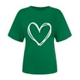 thumbnail image 6 of Delliss Women's Top Casual Shirt for Women Funny Love Heart Graphic Crew Neck Short Sleeve Tee Top Loose Summer Top Green S, 6 of 7