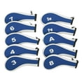 thumbnail image 4 of 10Pcs Golf Iron Headcover Set Golf Club Head Cover Protector Sleeve for Training Blue and White, 4 of 8