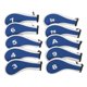 thumbnail image 4 of 10 piezas de fundas para cabezas de palos de golf, protección para cabezas de palos de golf, etiquetas con números y cuñas Azul y blanco, 4 of 9