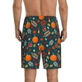 thumbnail image 2 of Balery Autumn with Pumpkins Men's Cotton Knit Pajama Shorts Waistband & Pockets,Short Pajama Pants-Medium, 2 of 8