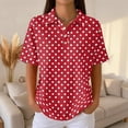 thumbnail image 3 of Women's Waffle Golf Polo Shirts Summer 2026 Striped Short Sleeve T-Shirt Casual Tennis Work Athletic Tops Red M, 3 of 8