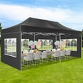 thumbnail image 6 of COBIZI 10x20 Heavy Duty Pop Up Canopy Tent with 6 Sidewalls, Windproof Upgraded Frame, Waterproof Commercial Grade Gazebo, Wheeled Bag Included for Wedding Party Events, Black, 6 of 10