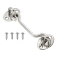 thumbnail image 1 of Uxcell 4 Inch Hook Eye Latch, Cerradura de gancho y ojo de acero inoxidable para privacidad, cerradura de puerta, tono plateado, 1 of 6