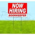 thumbnail image 1 of Now Hiring Bookkeeper (18" x 24") Yard Sign, Includes Metal Step Stake, 1 of 6