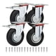 thumbnail image 1 of Ruedas giratorias para muebles de 4 x 3 pulgadas, 2 x ruedas giratorias de base plana, 2 x ruedas de freno de base plana, 16 x tornillos M8, hasta 200 kg - ruedas de carga silenciosas para, 1 of 5
