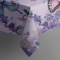 thumbnail image 4 of Purple Butterfly Flower Pattern Rectangle Tablecloth 60"x120",Waterproof Polyester Rectangle Table Cloth, Wipeable Spillproof Polyester Tablecloth for Dining, Camping, Indoor and Outdoor, 4 of 6