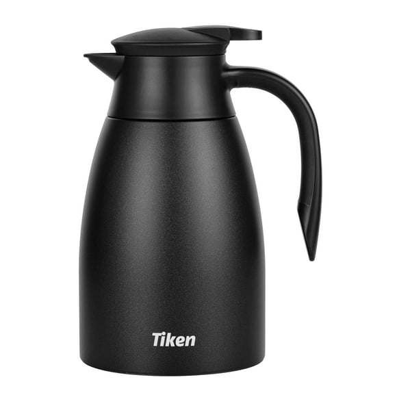 Tiken 51 Oz Thermal Coffee Carafe Stainless Steel Insulated Vacuum Coffee Carafes For Keeping Hot 1.5 Liter Beverage Dispenser (Starry Black)