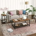 thumbnail image 2 of Side Table Narrow Small End Table with Mesh Shelf Nightstand Living Room Bedroom, Kitchen Metal Industrial Design Rustic Brown, 2 of 6