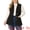 Black, variant on DARING DIVA Women's Plus Size Lapel Sleeveless Lightweight Suede Vests 3X Dark Blue